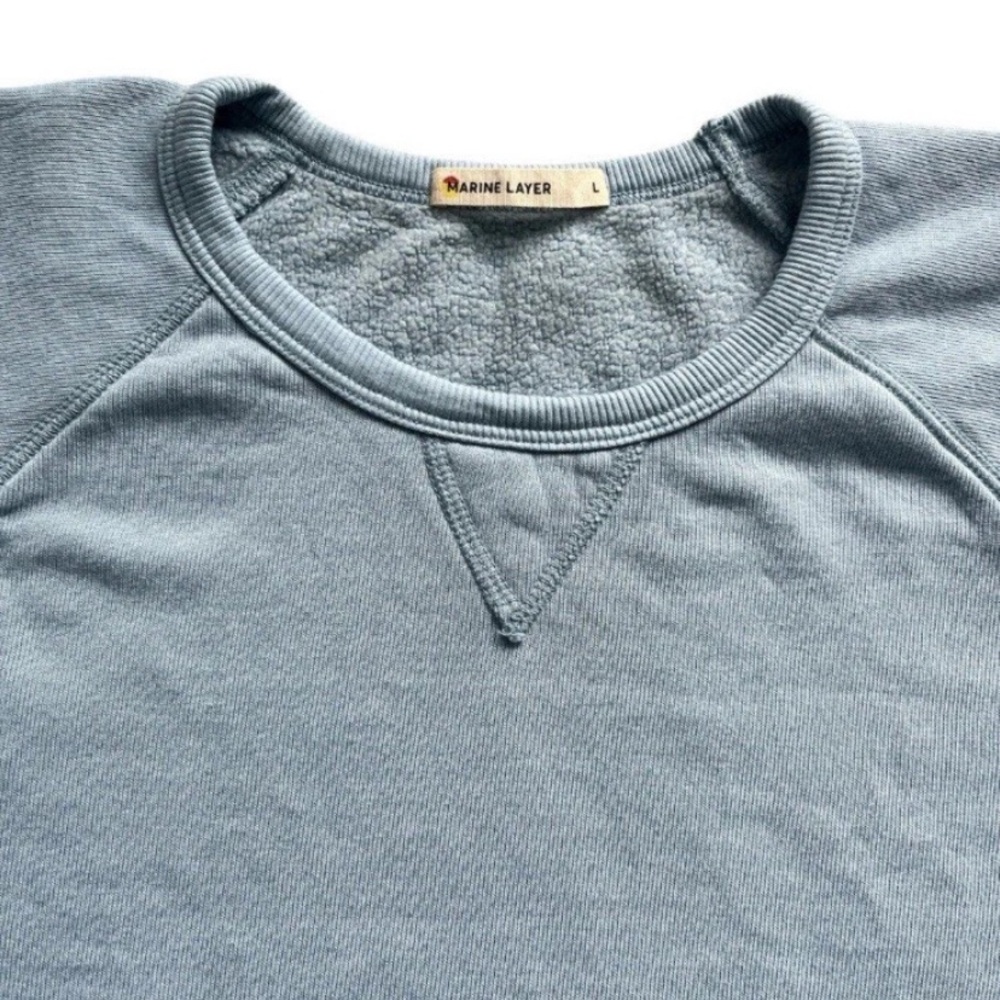 Marine Layer Powder Blue Crewneck Sweatshirt - Picture 3 of 6